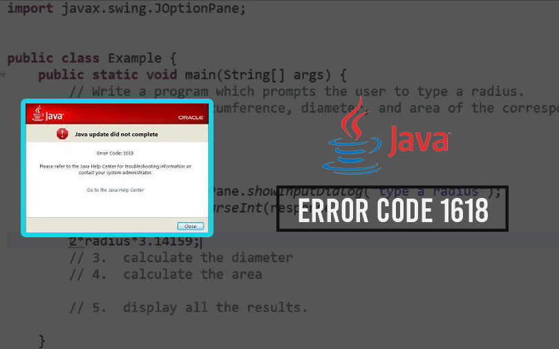 java setup error code 1618
